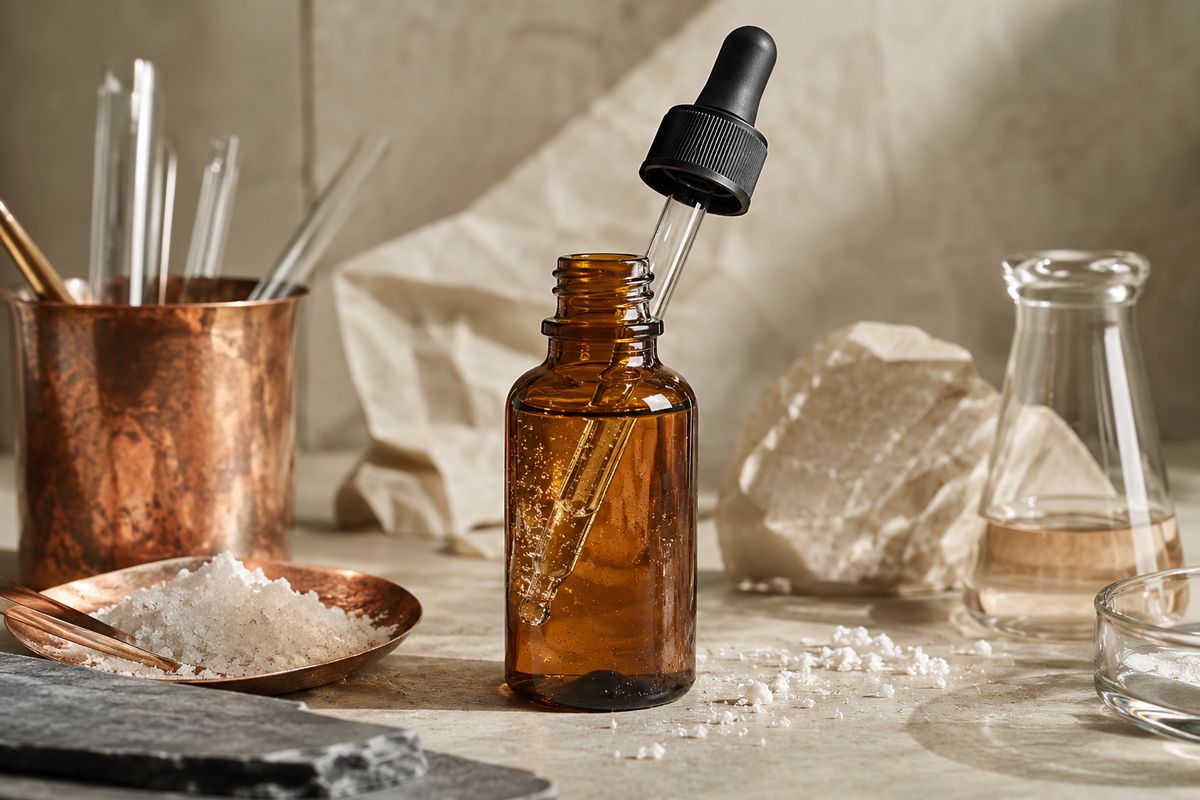 Domowe serum witaminy C w buteleczce amber glass z pipetą